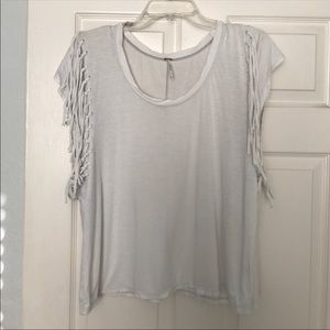Free People Fringe white top